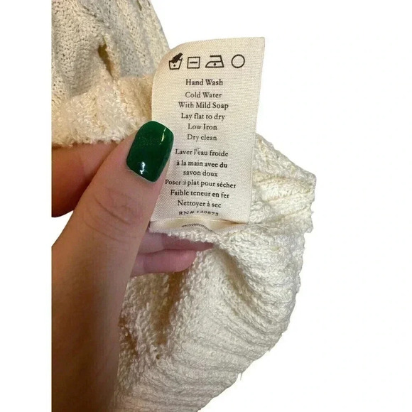 Loveshackfancy Kennie Sweater In Cream Size XS NWT Love Shack Fancy 100% Cotton - Picture 8 of 8